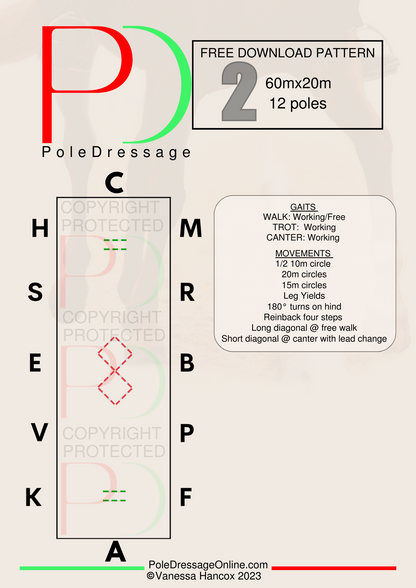 FREE Download PATTERN See what Pole Dressage is all about! 6 and 12 pole patterns