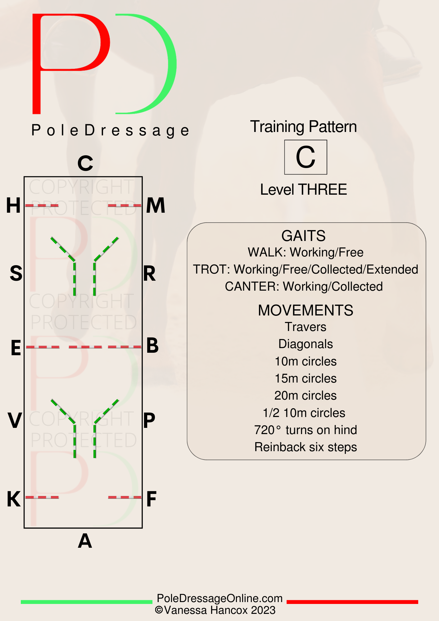 Level 3 C 15 Poles Training Pattern Pole Dressage