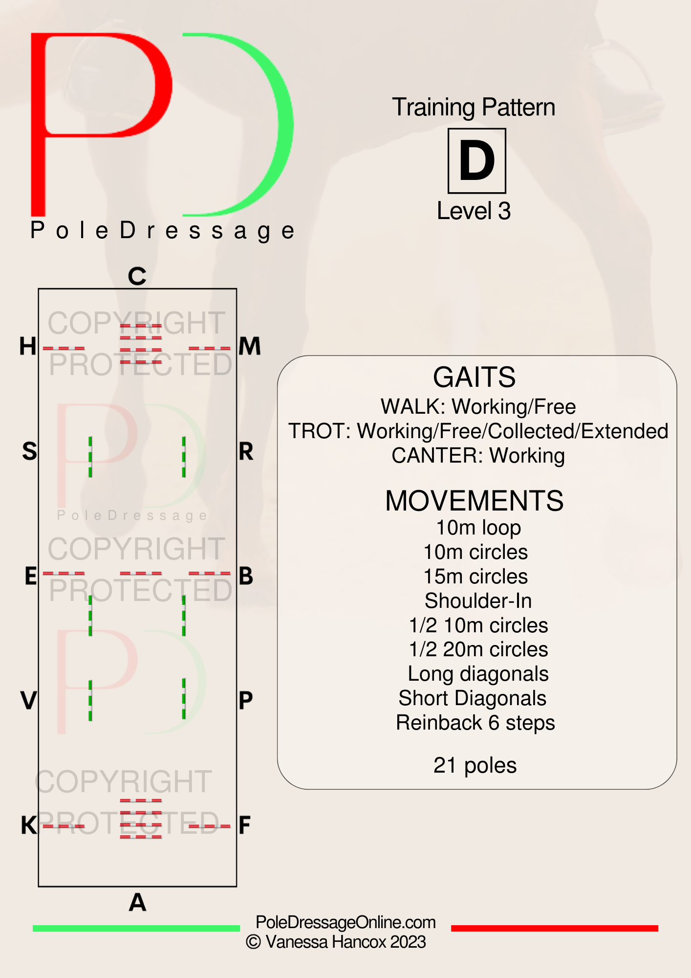 Level 3 D 21 Poles Training Pattern Pole Dressage – Pole Dressage Online